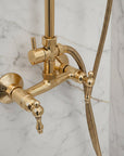 Unlacquered Solid Copper Outdoor Shower System | Handcrafted Rainfall Showerhead