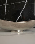 Silver bowl on a white background