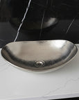 Hammered SILVER sink on a white background