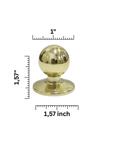 Unlacquered Brass Cabinet Knobs DIMENSIONS