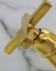 Unlacquered Brass Single Hole Bathroom Faucet — Vintage Deck Mount Vanity Tap