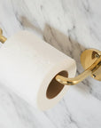 Unlacquered Brass Toilet Paper Holder — Handcrafted Solid Brass Wall Mount Bathroom Accessory