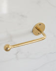Unlacquered Brass Toilet Paper Holder — Handcrafted Solid Brass Wall Mount Bathroom Accessory
