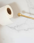 Unlacquered Brass Toilet Paper Holder — Handcrafted Solid Brass Wall Mount Bathroom Accessory