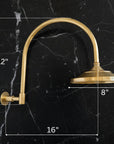 Unlacquered Solid Brass Shower