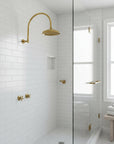 Unlacquered Solid Brass Shower