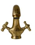 Brass Bathroom Sink Faucet - Centerset Bathroom Faucet with Cross Handles - BRASSANOD