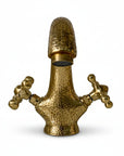 Brass Bathroom Sink Faucet - Centerset Bathroom Faucet with Cross Handles