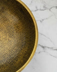 Bronze Vessel Bathroom Sink – Handcrafted Hammered Round Vanity Basin - BRASSANOD