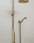 Unlacquered Solid Copper Outdoor Shower System | Handcrafted Rainfall Showerhead