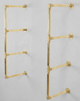 Unlacquered Solid Brass Pipe Shelving Unit