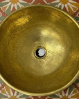 Hammered Brass and Resin Vessel Sink for Bathroom Vanity