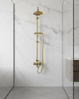 Unlacquered Brass Exposed Shower System | Indoor & Outdoor - BRASSANOD