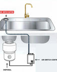 Unlacquered Brass Garbage Disposal Air Switch Kit