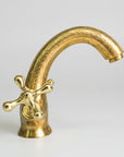 Unlacquered Engraved Brass Single Hole Bathroom