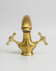 Unlacquered Engraved Brass Single Hole Bathroom