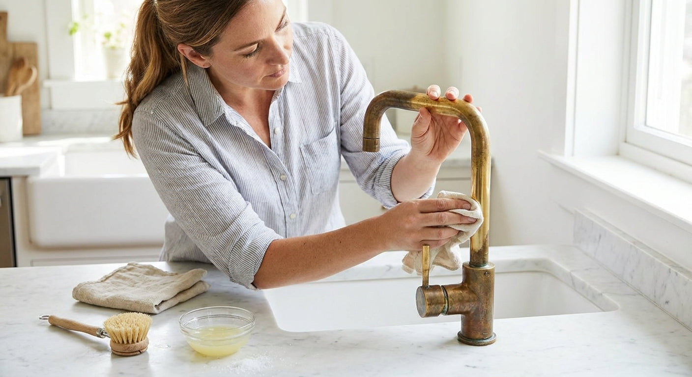 How to Clean and Maintain Your Unlacquered Brass Faucet