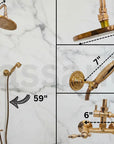 Unlacquered Solid Copper Outdoor Shower System
