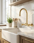 Brass Wall Mounted Faucet in modern kitchen