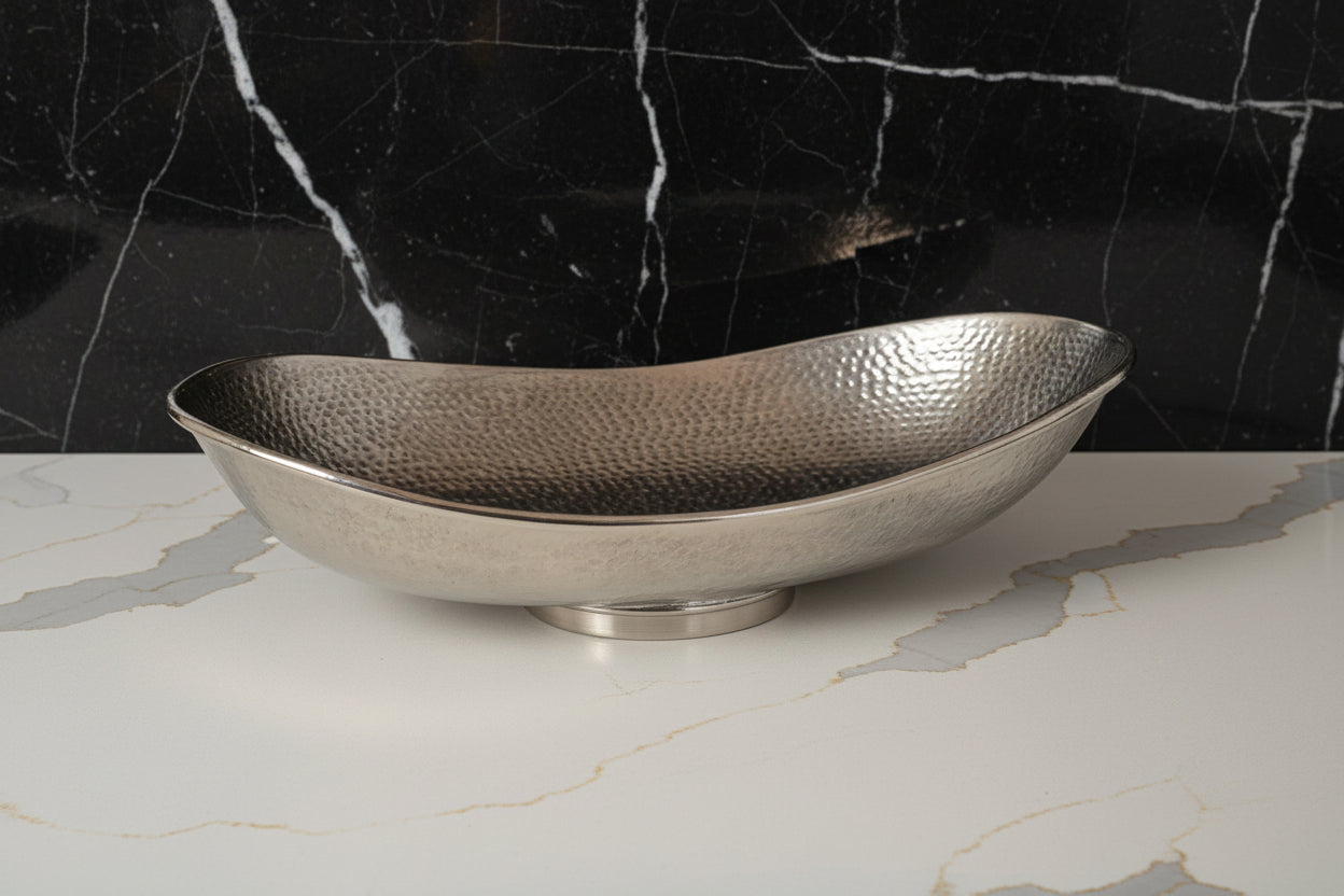 Silver sink on a light background
