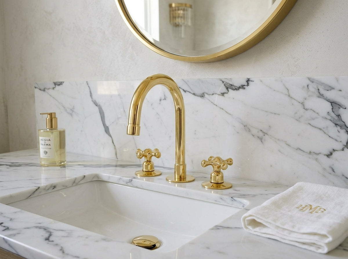Unlacquered Brass Bathroom Faucet