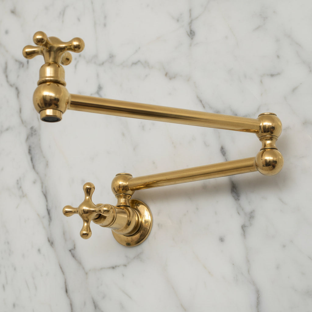 Unlacquered Brass Pot Filler — Wall Mount | BRASSANOD