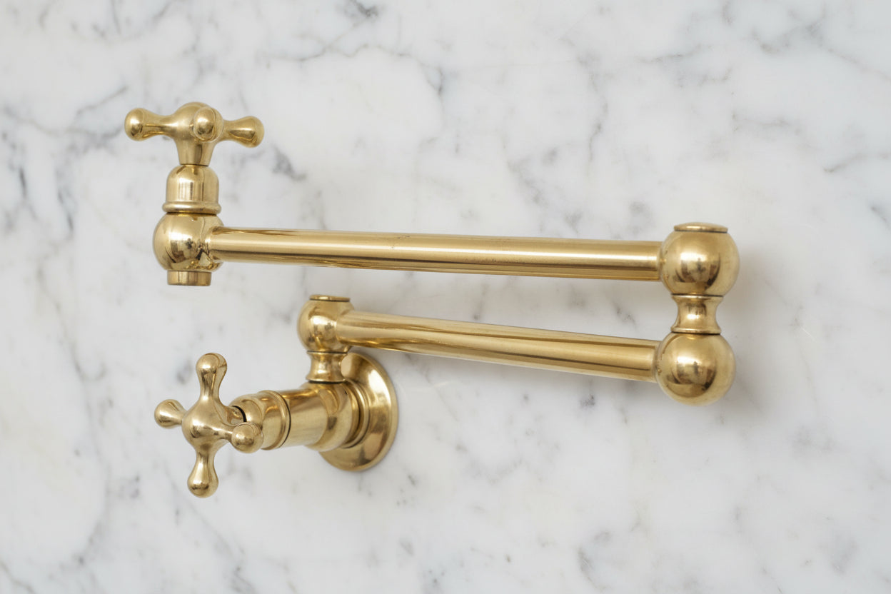 Unlacquered Brass Pot Filler — Wall Mount | BRASSANOD