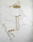 Unlacquered Brass Shower System