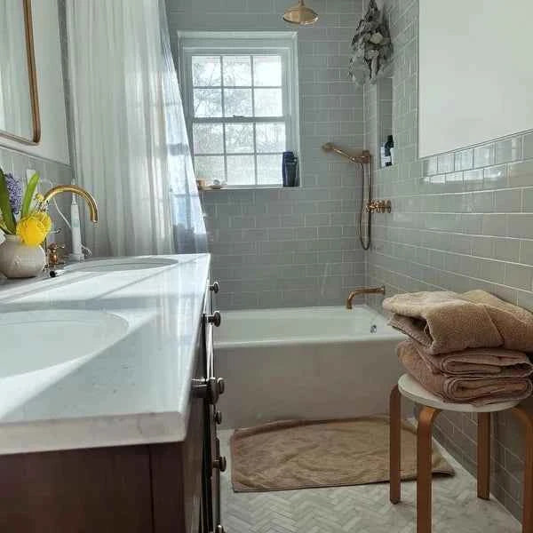 Unlacquered Brass Shower System