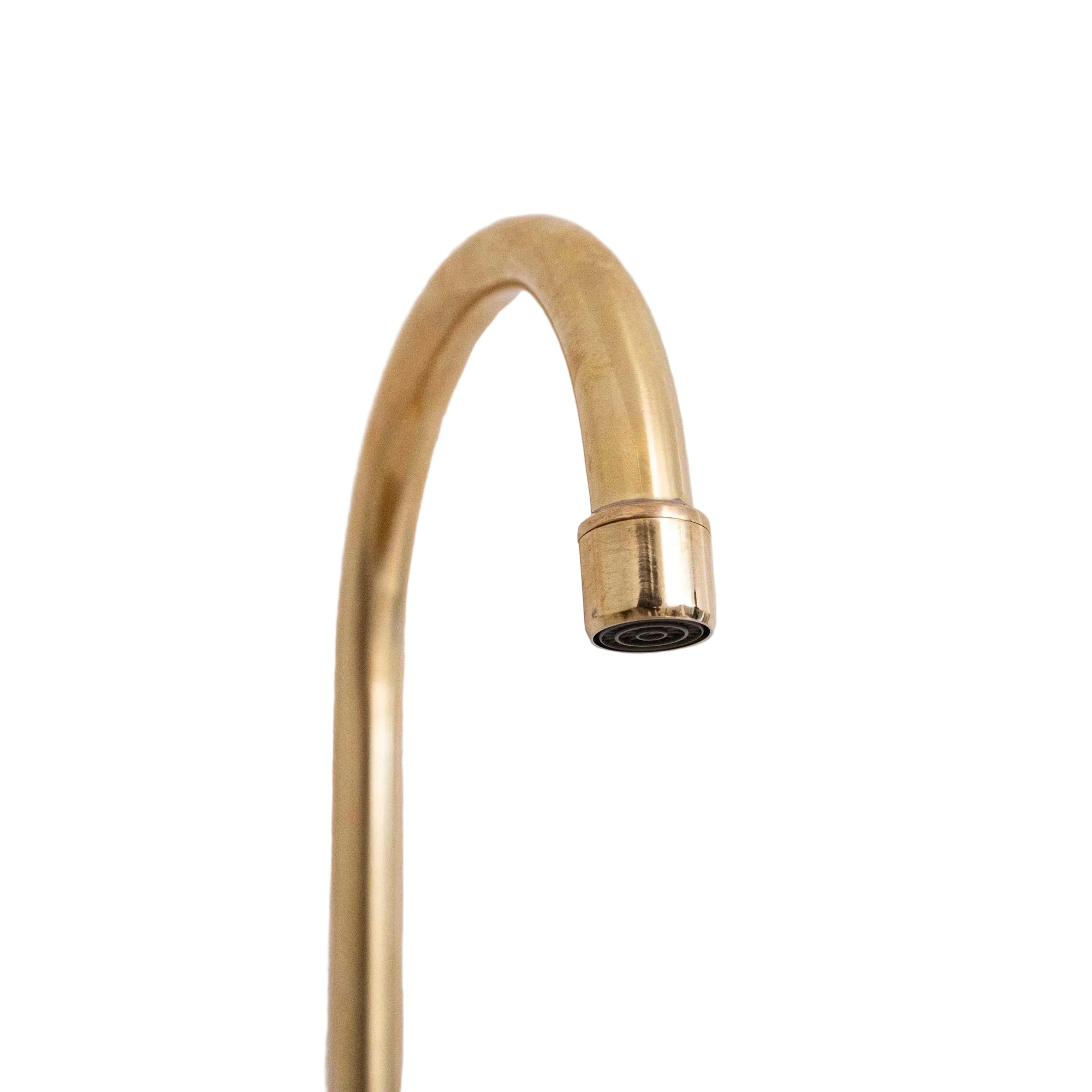 Unlacquered Brass Single Hole Kitchen Faucet — Dual Handle | BRASSANOD