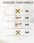 Unlacquered Brass Single Hole Kitchen Faucet — Dual Handle | BRASSANOD