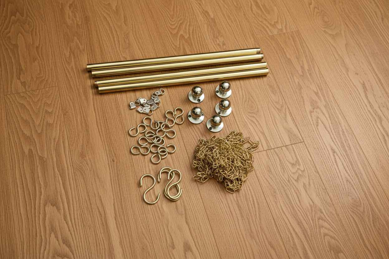 Unlacquered Solid Brass Picture Rail Hanging Kit