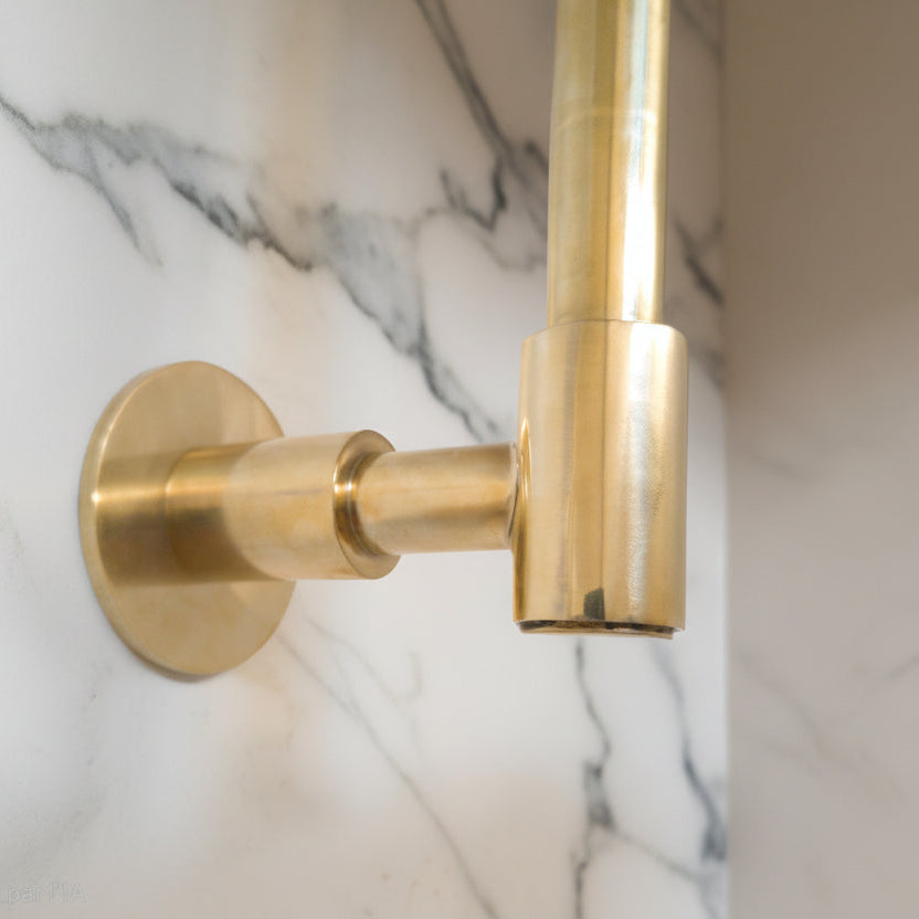 Unlacquered Solid Brass Shower