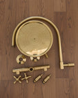 Unlacquered Solid Brass Shower