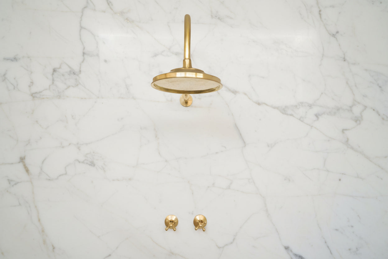 Unlacquered Solid Brass Shower