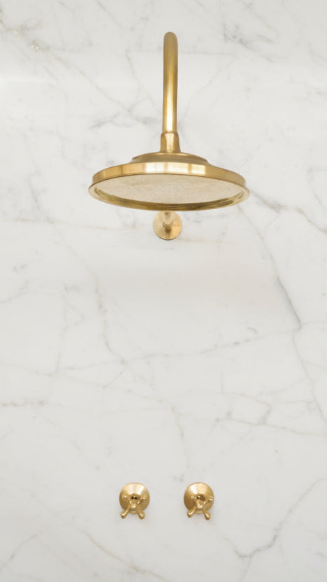 Unlacquered Solid Brass Shower