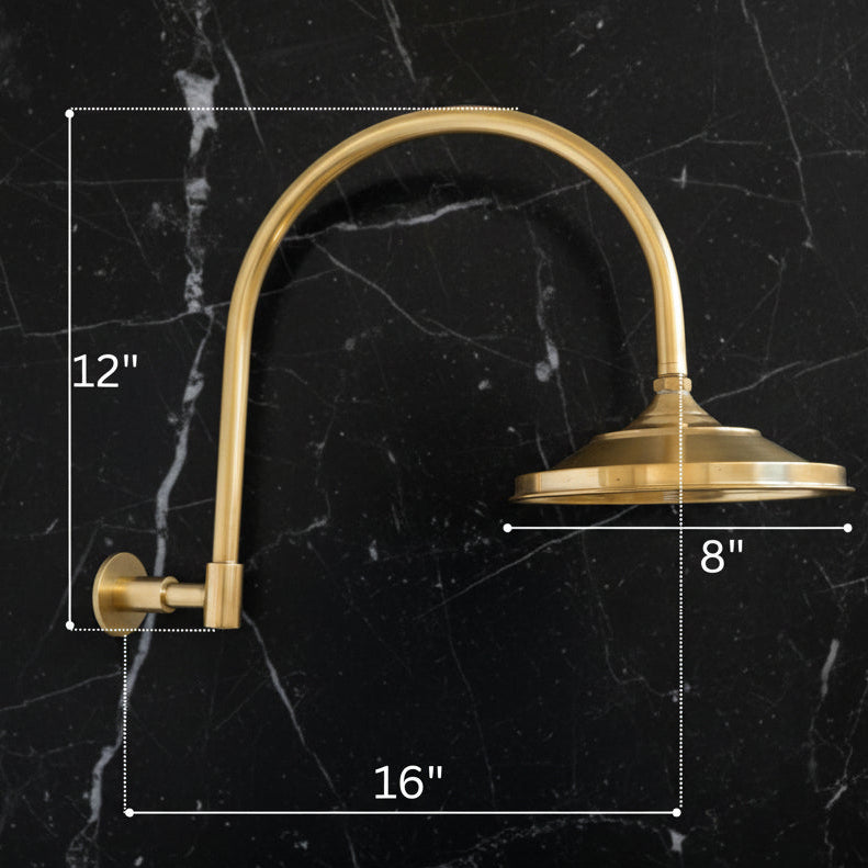 Unlacquered Solid Brass Shower