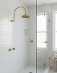 Unlacquered Solid Brass Shower
