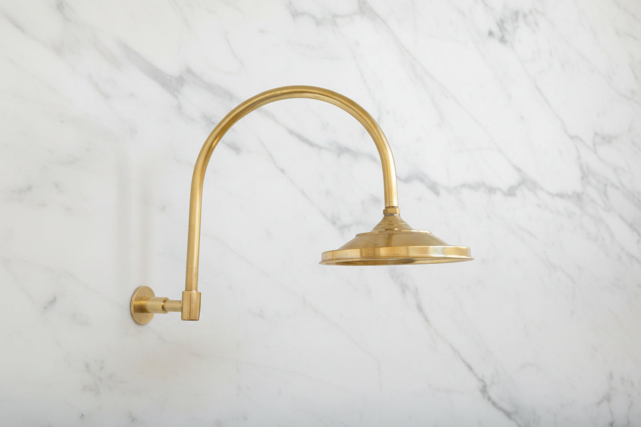 Unlacquered Solid Brass Shower