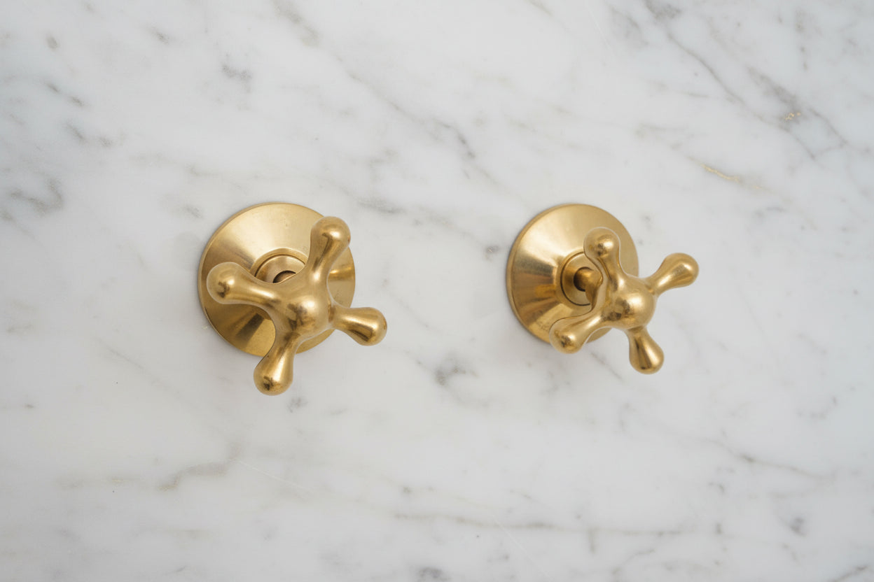 Unlacquered Solid Brass Shower