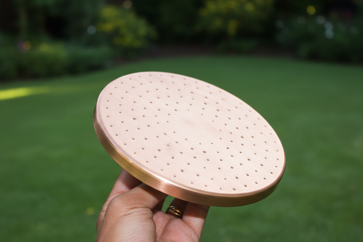 Unlacquered Solid Copper Rainfall Showerhead