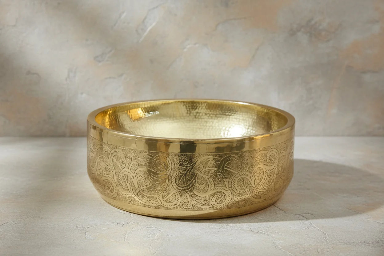Unlacquered brass bathroom Sink
