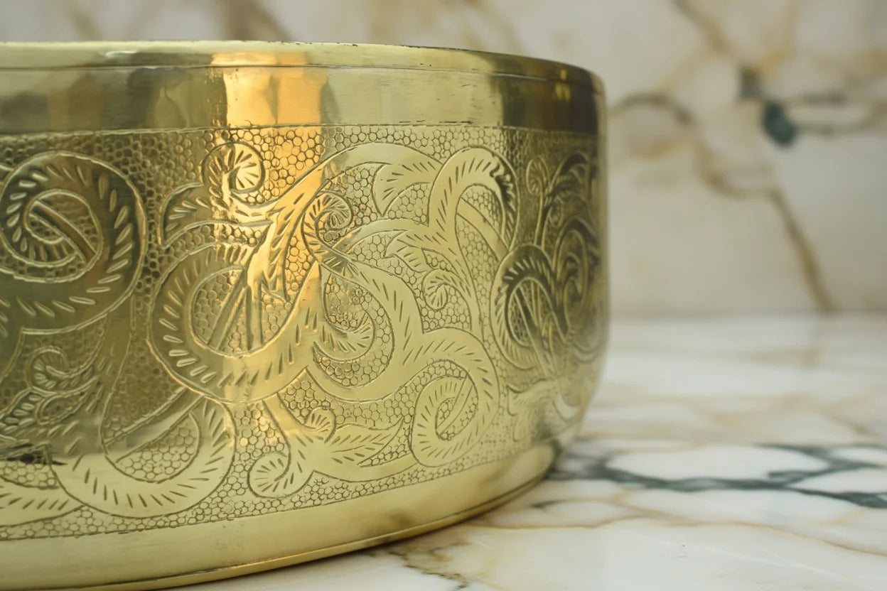 Unlacquered brass bathroom Sink