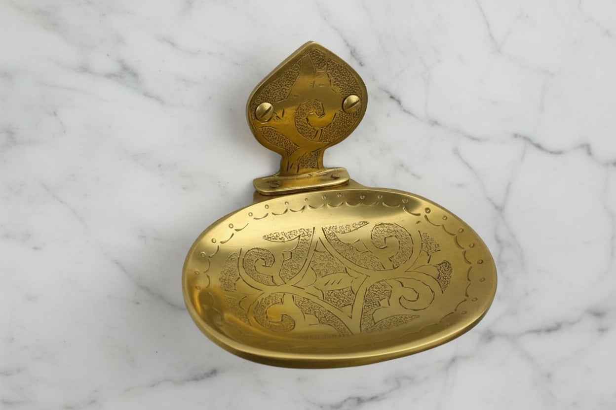 Brass Wall Soap Dish | Engraved finish