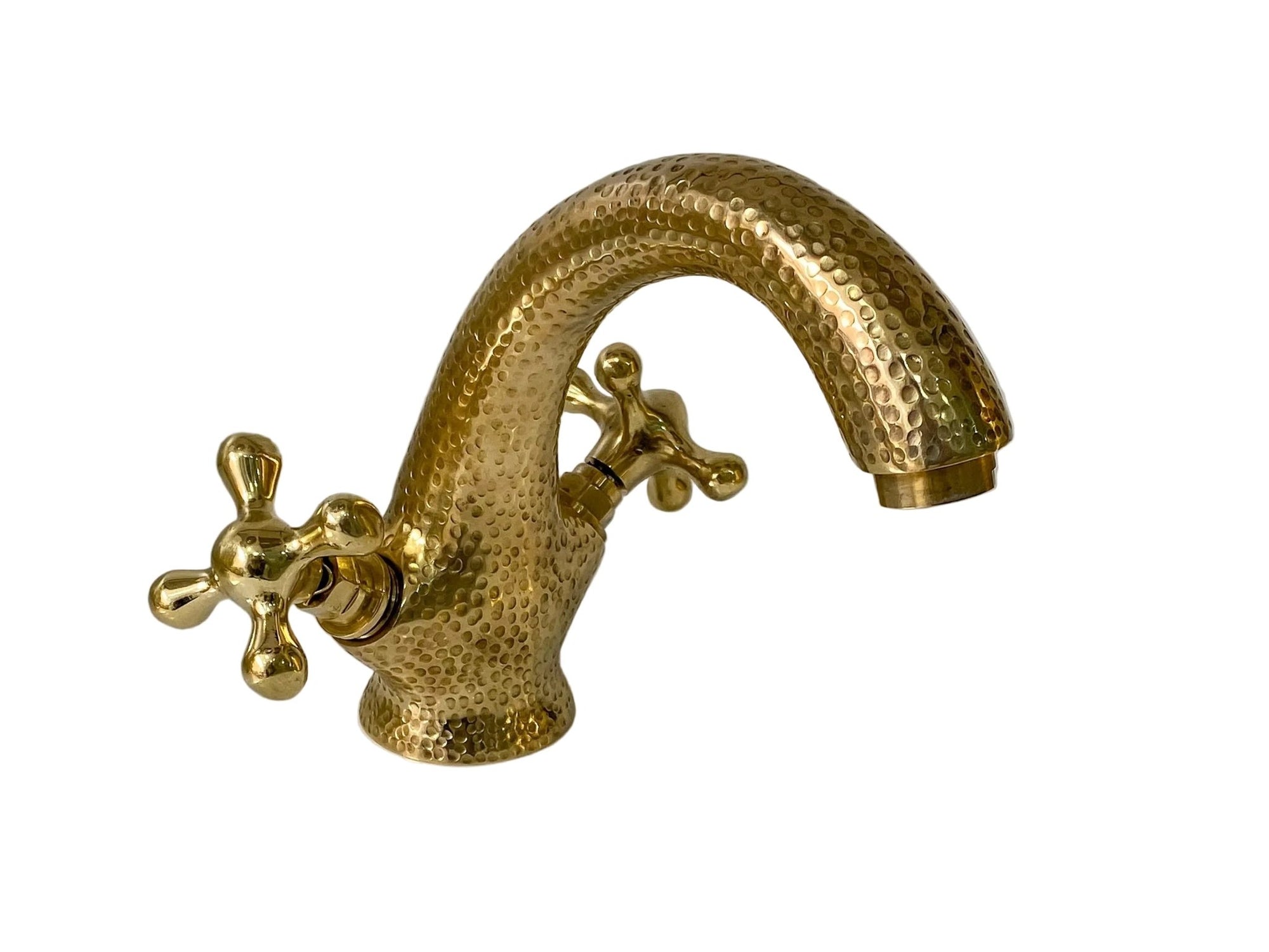 Brass Bathroom Sink Faucet - Centerset Bathroom Faucet with Cross Handles - BRASSANOD