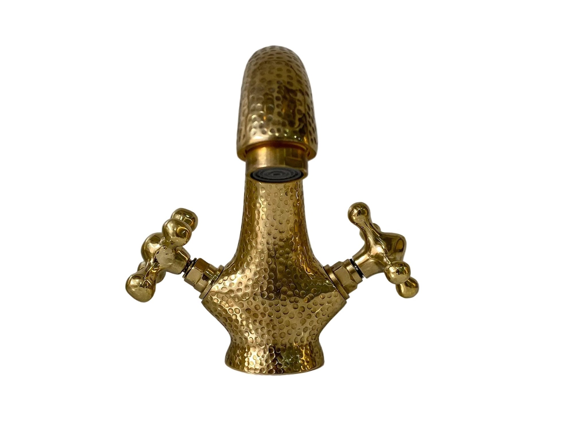 Brass Bathroom Sink Faucet - Centerset Bathroom Faucet with Cross Handles - BRASSANOD