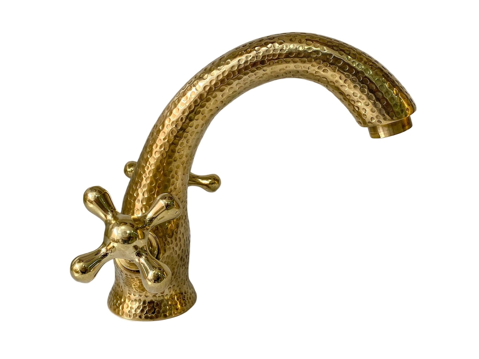 Brass Bathroom Sink Faucet - Centerset Bathroom Faucet with Cross Handles - BRASSANOD