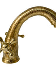 Brass Bathroom Sink Faucet - Centerset Bathroom Faucet with Cross Handles - BRASSANOD