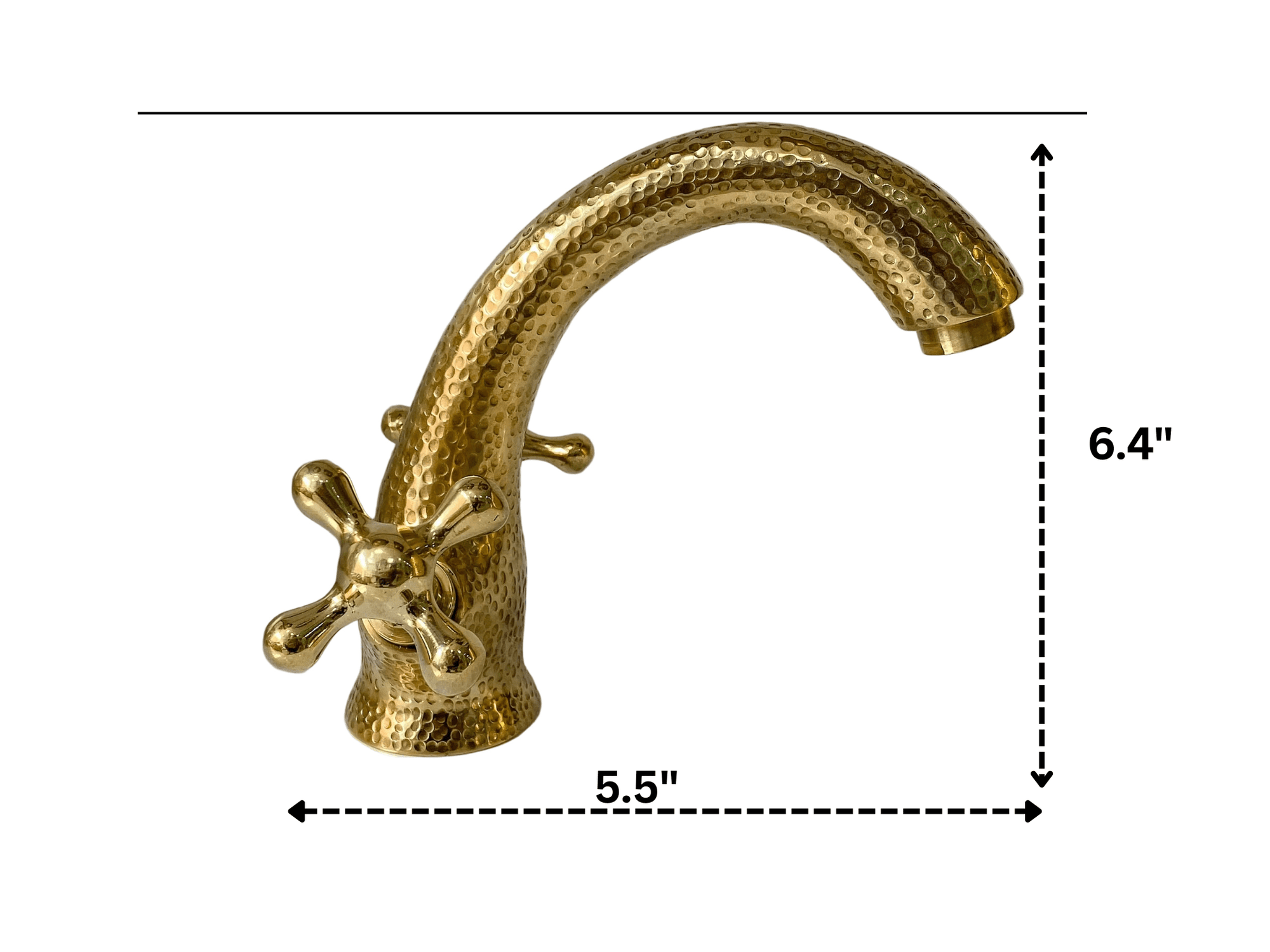 Brass Bathroom Sink Faucet - Centerset Bathroom Faucet with Cross Handles - BRASSANOD