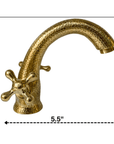 Brass Bathroom Sink Faucet - Centerset Bathroom Faucet with Cross Handles - BRASSANOD